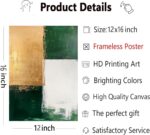3 Pcs Emerald Green and Gold Canvas Wall Art Modern Luxury Abstract Minimalist N... - Image 9