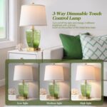 QiMH Glass Table Lamps for Living Room, Modern Bedside Lamps for Night Stands wi... - Image 3