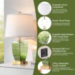 QiMH Glass Table Lamps for Living Room, Modern Bedside Lamps for Night Stands wi... - Image 4
