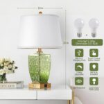 QiMH Glass Table Lamps for Living Room, Modern Bedside Lamps for Night Stands wi... - Image 6
