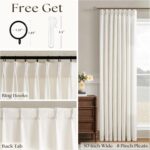 Pinch Pleated Linen Curtains 90 Inches Long for Living Room Cream Ivory Light Fi... - Image 4