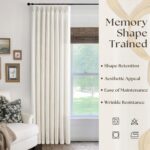Pinch Pleated Linen Curtains 90 Inches Long for Living Room Cream Ivory Light Fi... - Image 5