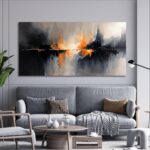 Abstract Canvas Wall Art Decor Black and White Wall Art Prints Art Work for Wall... - Image 4