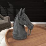 Deco 79 Polystone Horse Decorative Sculpture Antique Style Head Home Decor Statu... - Image 6