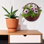 4pcs Plastic Simulated Rattan Wall Hanging Flower Pots Basket Set Indoor Outdoor... - Image 10