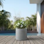 Kante 15.7" Dia Round Concrete Planter, Modern Style Large Cylindrical Plant Pot... - Image 7