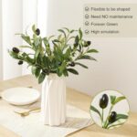 10pcs Faux Olive Leaves Stems 10” Tall Artificial Plants Olive Tree Branches for... - Image 6