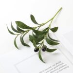 10pcs Faux Olive Leaves Stems 10” Tall Artificial Plants Olive Tree Branches for... - Image 8