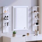 LitaEther 4 Tier White Lack Shelf Vanity Wall Shelf with 10 Crystal Hooks - Mult... - Image 5
