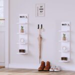 LitaEther 4 Tier White Lack Shelf Vanity Wall Shelf with 10 Crystal Hooks - Mult... - Image 8