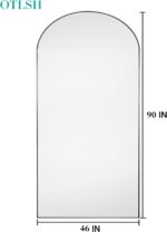 Otlsh Floor Mirror, 90"×46" Arched Full Length with Stand, Standing, Full Body, ... - Image 3