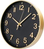 HZDHCLH Black Wall Clocks Battery Operated,12 inch Silent Non Ticking Modern Clo... - Image 3