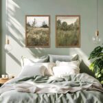 Vintage Landscape Wall Art Set of 2, Green Natural Wilderness Farmhouse Canvas W... - Image 3