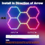 RGB Hexagon Garage Lights, Music Sync LED Hexagon Lights for Gaming Room, Smart ... - Image 4