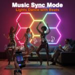 RGB Hexagon Garage Lights, Music Sync LED Hexagon Lights for Gaming Room, Smart ... - Image 5