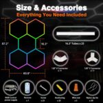 RGB Hexagon Garage Lights, Music Sync LED Hexagon Lights for Gaming Room, Smart ... - Image 6