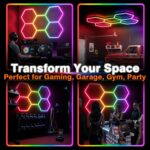 RGB Hexagon Garage Lights, Music Sync LED Hexagon Lights for Gaming Room, Smart ... - Image 7