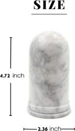 Marble Qtip Holder with Lid for Cotton Swabs, Balls, Pads, Floss Picks, Bathroom... - Image 3