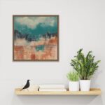 Amanti Art Framed Canvas Wall Art 16x16 Teal Sky II by Jennifer Goldberger, Fram... - Image 7