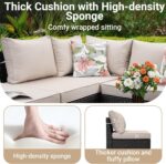 Jing's Villa 6-Piece Patio Furniture Set, All-Weather Outdoor Wicker Sectional S... - Image 5