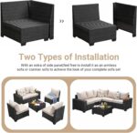Jing's Villa 6-Piece Patio Furniture Set, All-Weather Outdoor Wicker Sectional S... - Image 7
