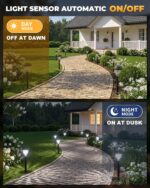 Solar Pathway Lights Outdoor 10 Pack Waterproof Solar Garden Lights Auto On/Off ... - Image 3