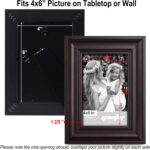 Yaetm 4x6 Picture Frame Set of 4, 1.4” Wide Molding & Dark Brown Photo Frames wi... - Image 7