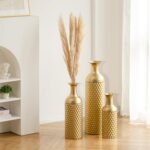Sziqiqi Tall Gold Floor Vase: 27in Large Metal Floor Vase Decorative Tall - Set ... - Image 3