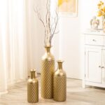 Sziqiqi Tall Gold Floor Vase: 27in Large Metal Floor Vase Decorative Tall - Set ... - Image 8