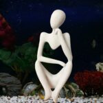 Dnoifne The Thinker Sculpture, Aquarium Ornaments, Abstract Sculpture Statue, Gi... - Image 5