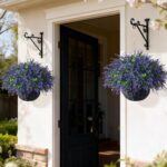 GLIDLION Artificial Eucalyptus & Lavender Hanging Basket (2 Pieces) - Realistic ... - Image 3