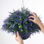 GLIDLION Artificial Eucalyptus & Lavender Hanging Basket (2 Pieces) - Realistic ... - Image 8