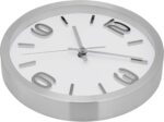 Bernhard Products Modern Wall Clock 10 Inch Silver Silent Non Ticking Battery Op... - Image 5