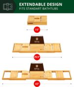 ROYAL CRAFT WOOD Premium Foldable Bathtub Tray Caddy - Wood Bath Tray for Tub, B... - Image 4