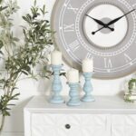 Deco 79 Mango Wood Decorative Candle Holder Distressed Turned Pillar Candle Stan... - Image 3