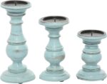 Deco 79 Mango Wood Decorative Candle Holder Distressed Turned Pillar Candle Stan... - Image 5