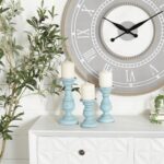 Deco 79 Mango Wood Decorative Candle Holder Distressed Turned Pillar Candle Stan... - Image 6