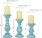 Deco 79 Mango Wood Decorative Candle Holder Distressed Turned Pillar Candle Stan... - Image 7