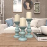 Deco 79 Mango Wood Decorative Candle Holder Distressed Turned Pillar Candle Stan... - Image 8
