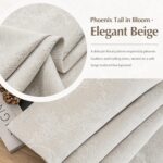 FMFUNCTEX Beige Floral Jacquard Blackout Curtains 108 Inches Long for Bedroom, S... - Image 5