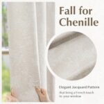 FMFUNCTEX Beige Floral Jacquard Blackout Curtains 108 Inches Long for Bedroom, S... - Image 7