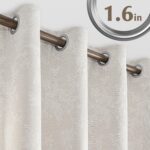 FMFUNCTEX Beige Floral Jacquard Blackout Curtains 108 Inches Long for Bedroom, S... - Image 10