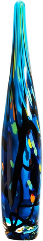Luxury Lane Hand Blown Abstract Hollow Blue Tear Drop Sommerso Art Glass Sculptu... - Image 4