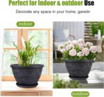 Nooulap 4 Pack 10 Inch Plant Pot for Outdoor Indoor, Plastic Flower Pots with Dr... - Image 5