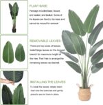 Ferrgoal Artificial Bird of Paradise Plants 5Ft Fake Tropical Palm Tree with 10 ... - Image 4