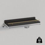 WOPITUES Floating Shelves with Gold Metal Guardrail, Shelves for Wall Decor Set ... - Image 4