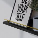 WOPITUES Floating Shelves with Gold Metal Guardrail, Shelves for Wall Decor Set ... - Image 5