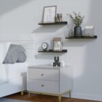 WOPITUES Floating Shelves with Gold Metal Guardrail, Shelves for Wall Decor Set ... - Image 8