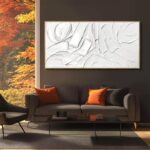 Abstract Oil Painting Artwork Framed Canvas Art Maximalist Decor 24"x48" Modern ... - Image 3