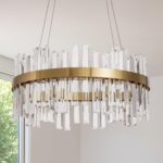 19.7'' Dimmable Modern LED Crystal Chandeliers,Gold Chandelier Light Fixture, 3 ... - Image 3